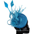 Blue pillbox fascinator, ascot kentucky derby hat, race day wedding cocktail fascinator